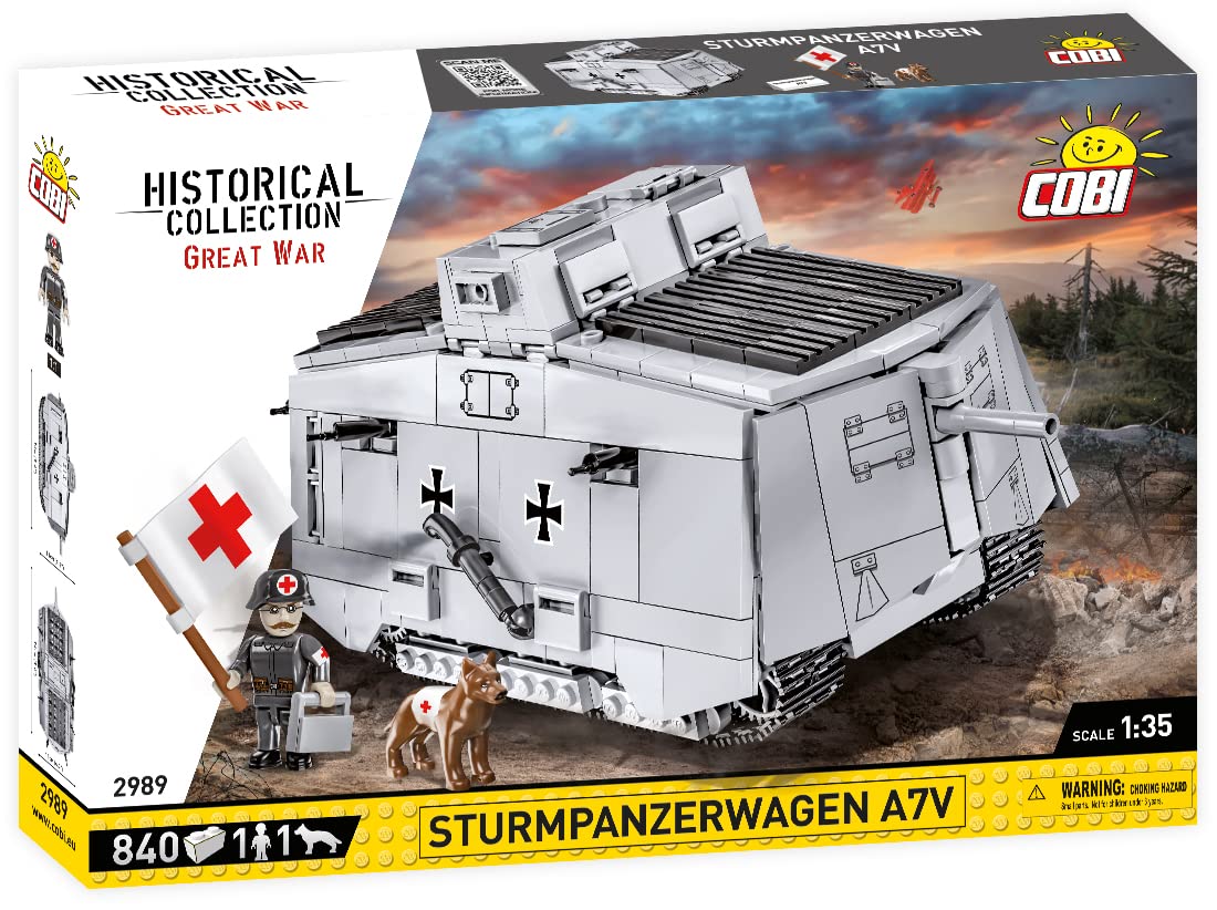 Foto 2 | Tanque Building Blocks Cobi Historical Collection Great War A7v, 840 Unidades - Venta Internacional.