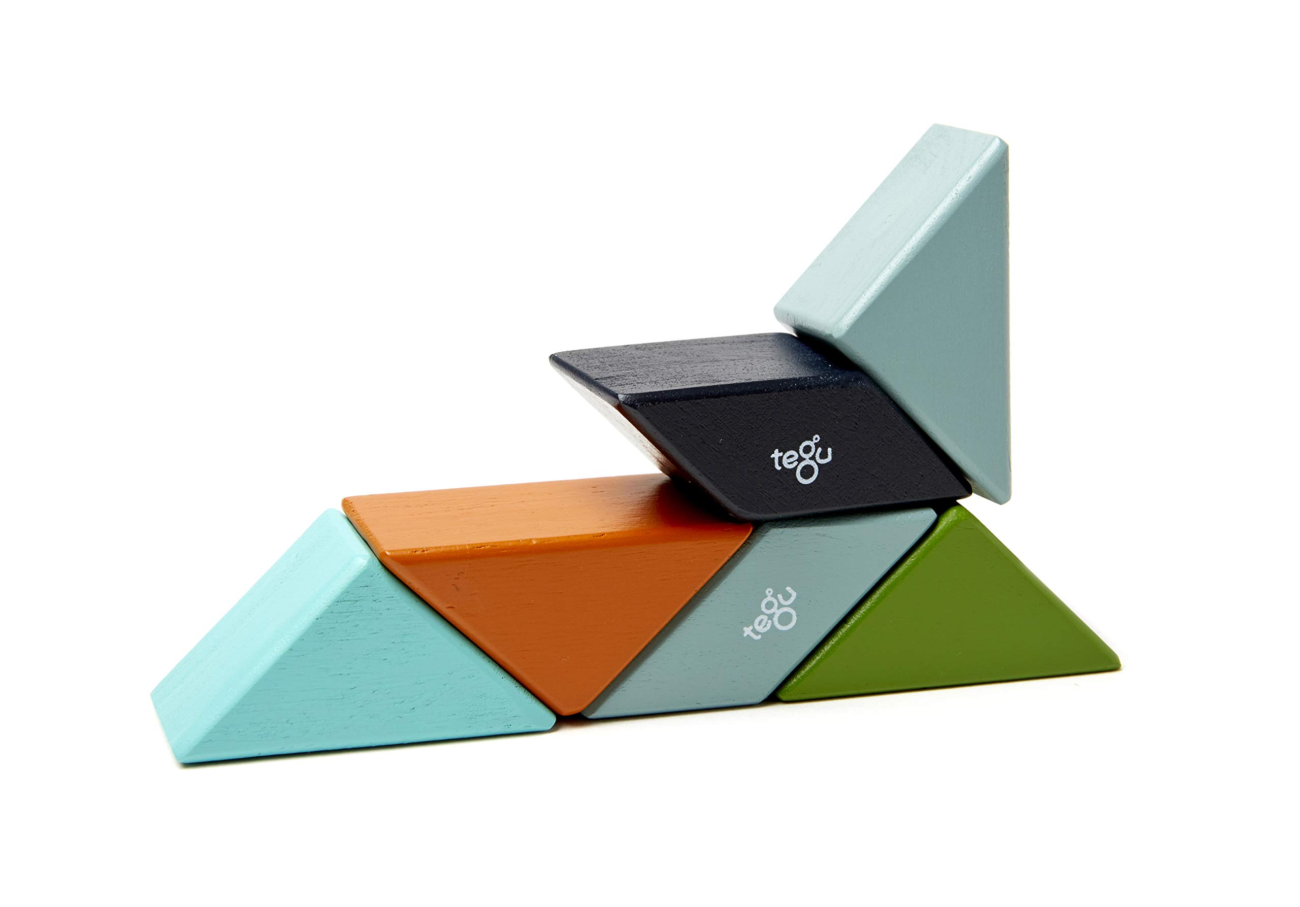 Foto 6 | Juego De 6 Bloques Magnéticos De Madera Con Forma De Prisma De Bolsillo Toy Tegu - Venta Internacional.