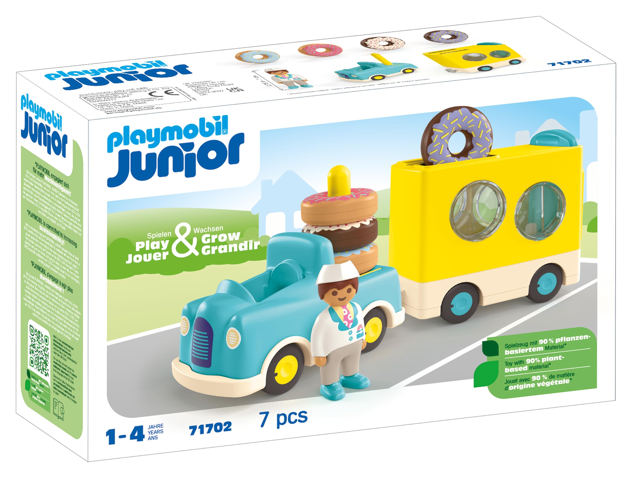 Camión Toy Playmobil Junior Donut Con Apilamiento Y Clasificación, 1+ - Venta Internacional.