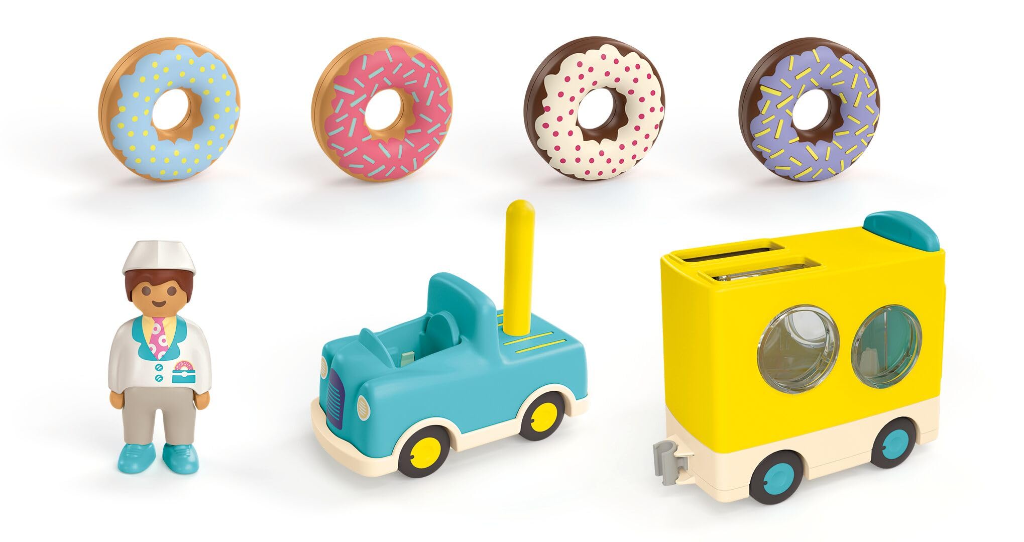 Foto 4 pulgar | Camión Toy Playmobil Junior Donut Con Apilamiento Y Clasificación, 1+ - Venta Internacional.