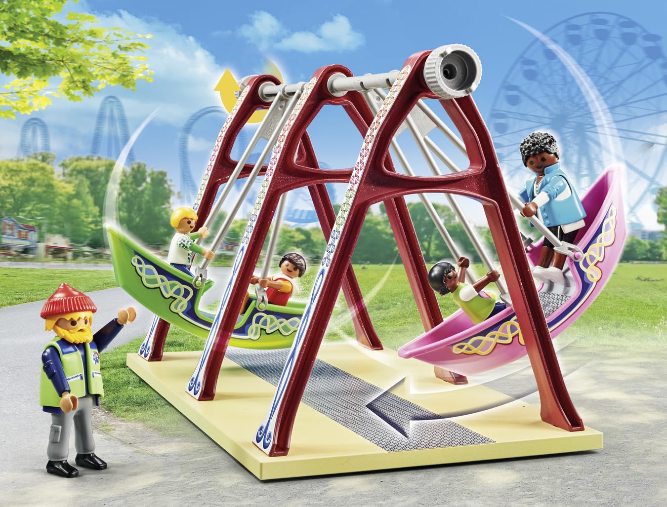 Foto 4 | Toy Playmobil Fun Fair Con 8 Figuras, Columpio Y Puesto De Aperitivos - Venta Internacional.