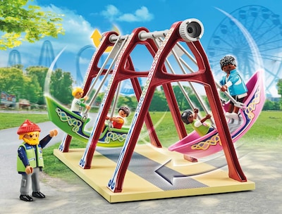 Foto 4 | Toy Playmobil Fun Fair Con 8 Figuras, Columpio Y Puesto De Aperitivos - Venta Internacional.