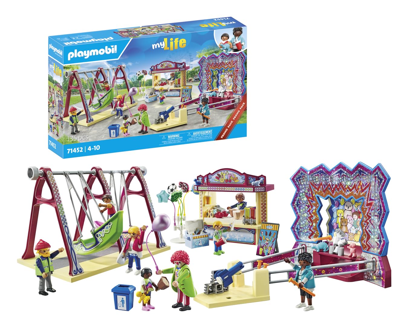 Foto 8 pulgar | Toy Playmobil Fun Fair Con 8 Figuras, Columpio Y Puesto De Aperitivos - Venta Internacional.