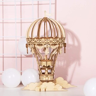 Foto 3 | Kit De Rompecabezas De Madera Para Manualidades Rowood Romantic, Globo Aerostático, 140 Unidades - Venta Internacional.