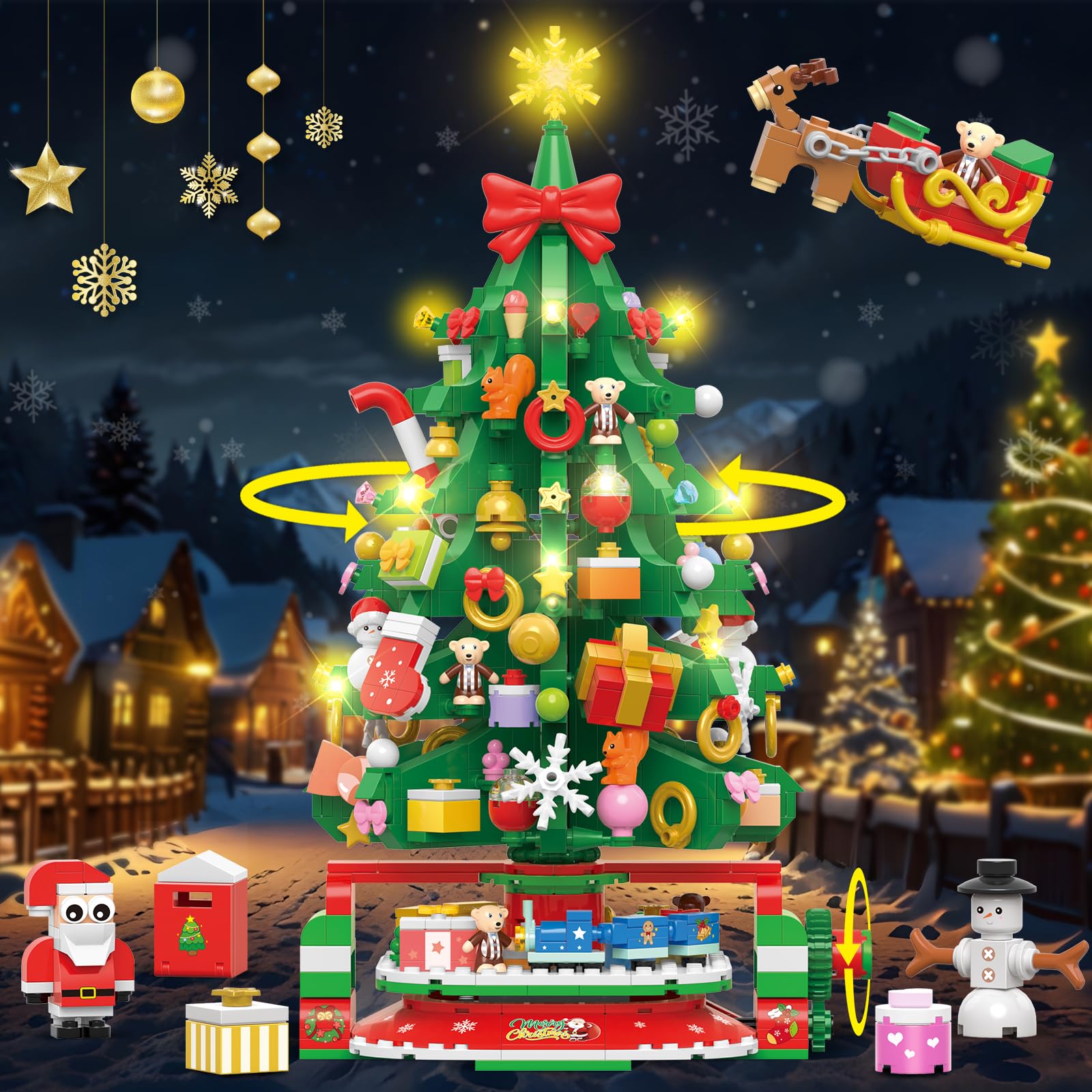 Foto 3 | Calendario De Adviento Hogokids, Árbol De Navidad Giratorio, 1145 Unidades - Venta Internacional.