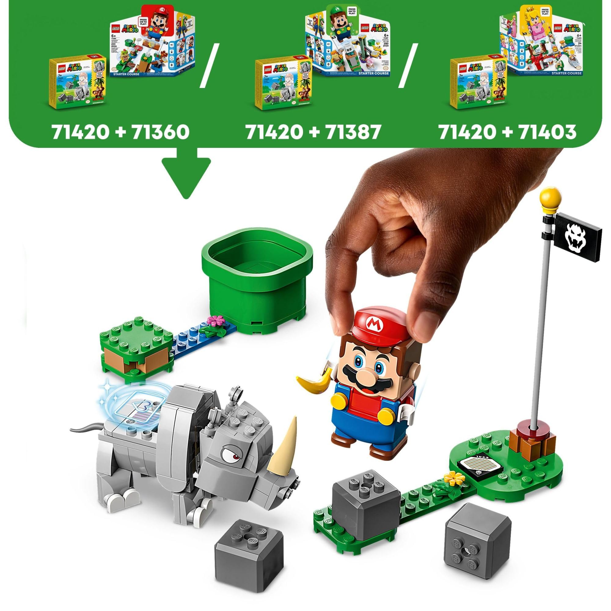 Foto 5 pulgar | Set de Expansión Lego Super Mario Rambi The Rhino 71420 - Venta Internacional