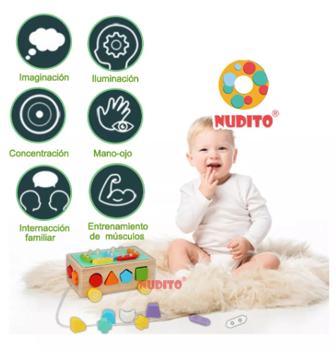 Foto 4 pulgar | Juguete Educativo Wünd Apilable Tirar Empujar Madera Forma Niños