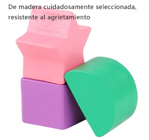 Foto 3 pulgar | Montesori Cubos De Madera Wünd Juguetes Forma Para Bebe 12 Piezas