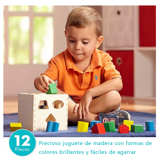 Foto 5 pulgar | Montesori Cubos De Madera Wünd Juguetes Forma Para Bebe 12 Piezas