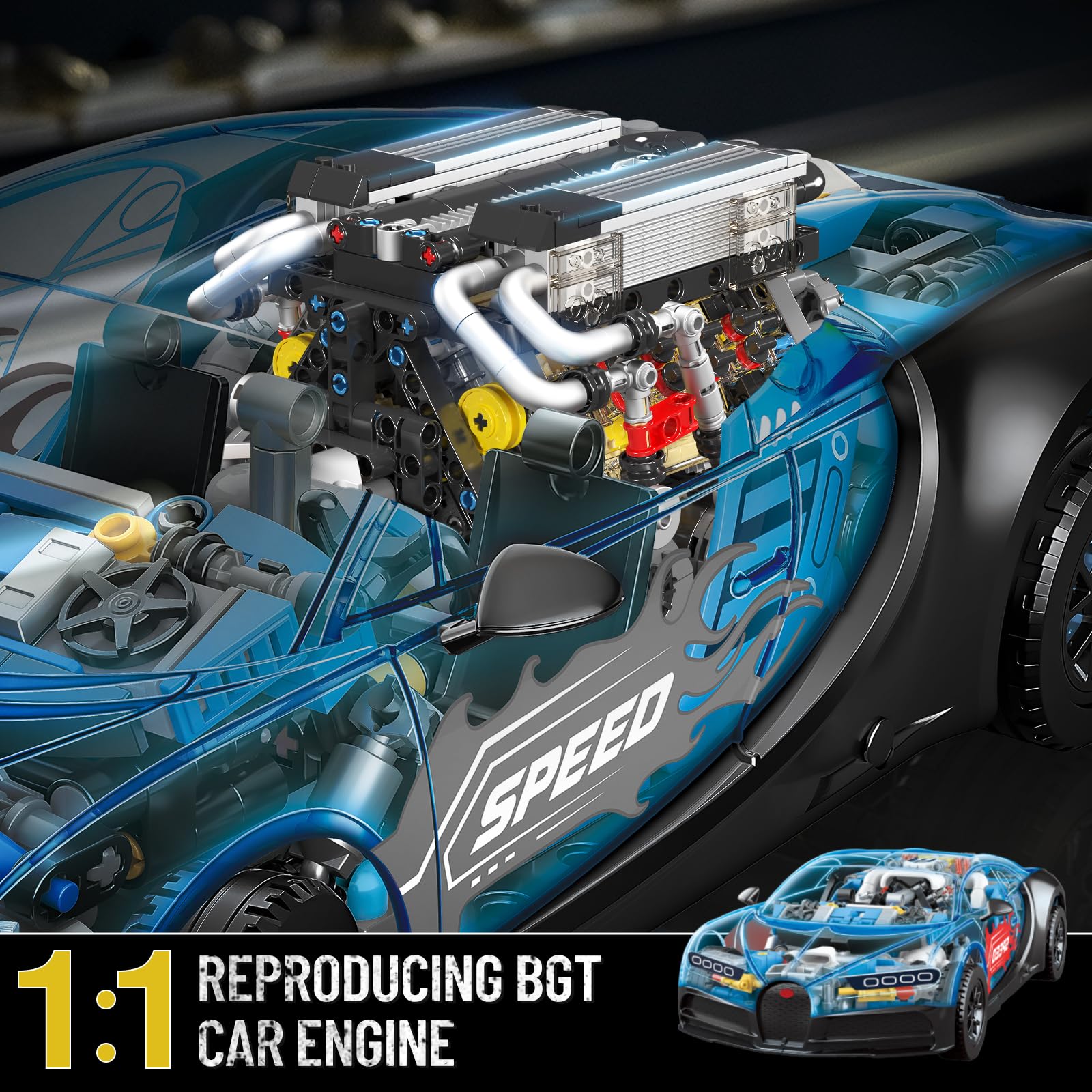 Foto 4 pulgar | Set De Bloques De Construcción Mould King 10131 W16 Con Motor V8 - Venta Internacional.