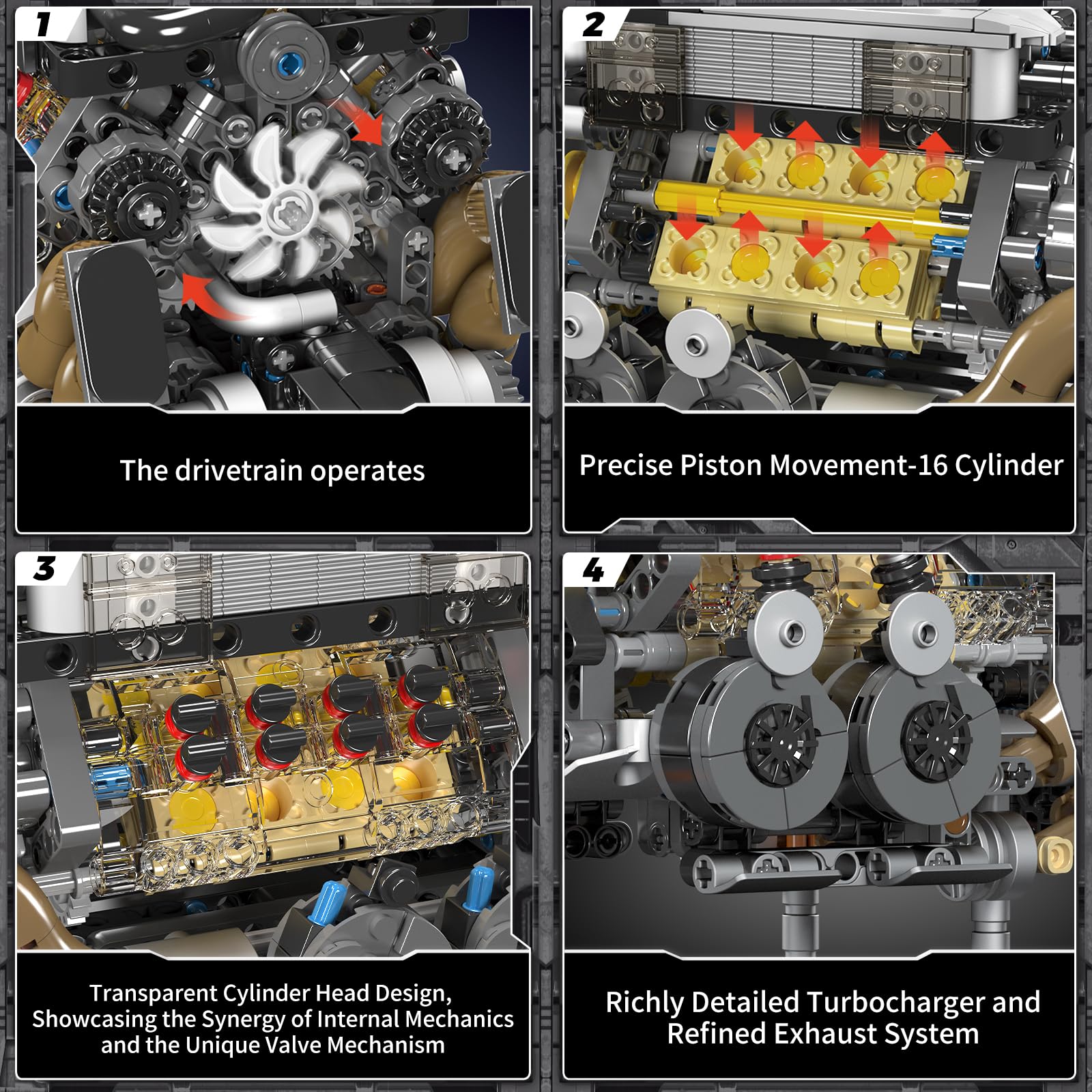 Foto 5 pulgar | Set De Bloques De Construcción Mould King 10131 W16 Con Motor V8 - Venta Internacional.
