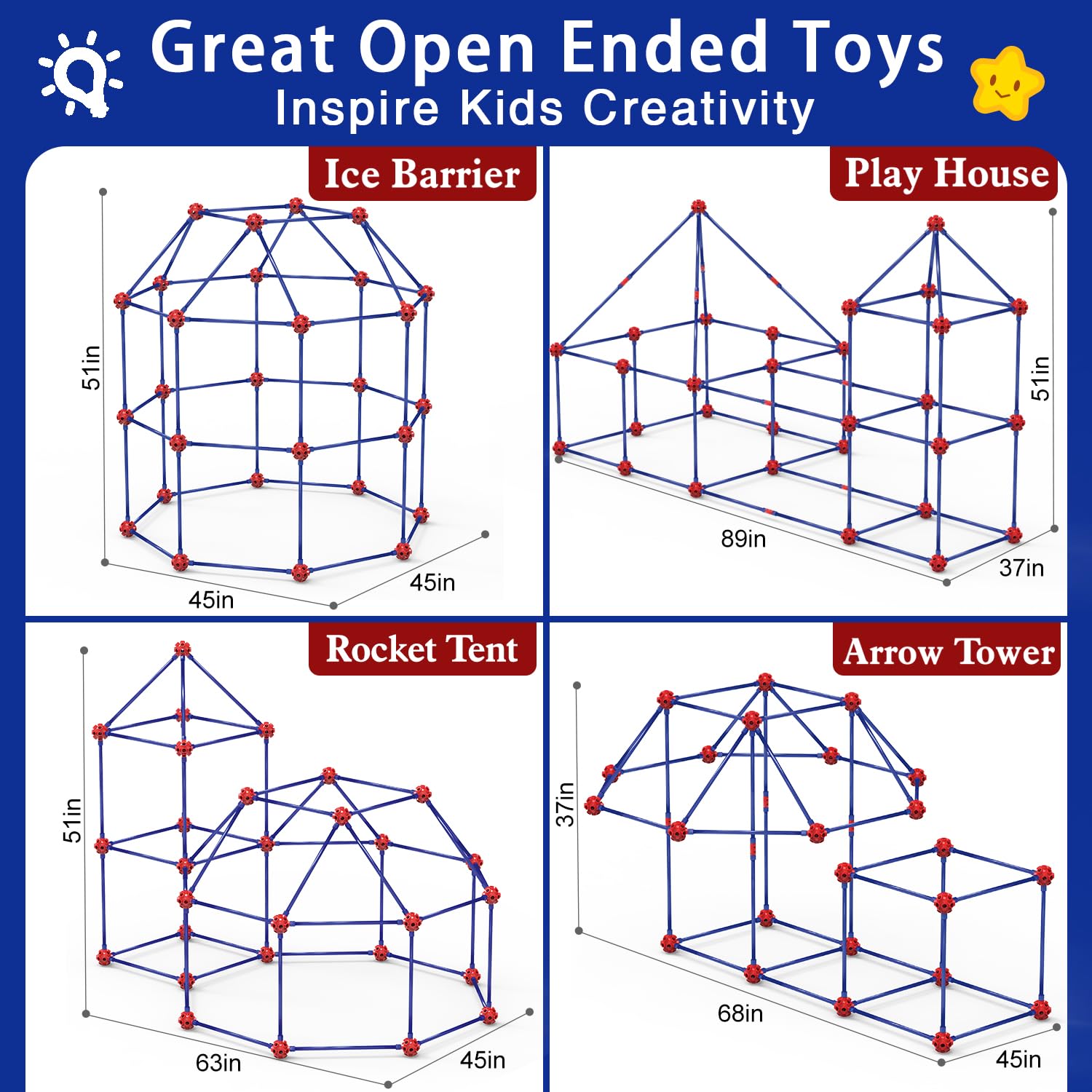 Foto 5 | Kit De Construcción Fort V-opitos Con 140 Piezas Para Niños De 4 A 12 Años - Venta Internacional.