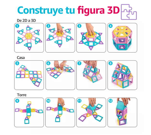 Foto 4 pulgar | Juguete De Bloques Wünd  Construcción Magnéticos Para Niño 100 Pcs