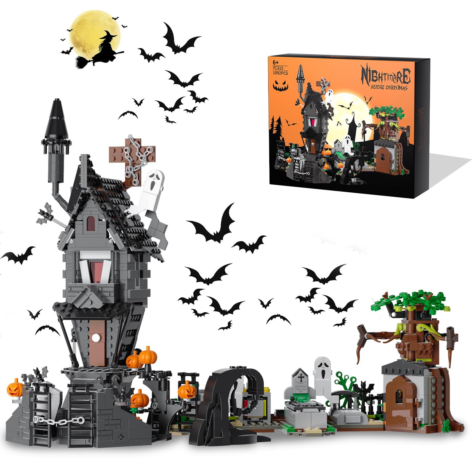 Set De Construcción Qlt Qiaoletong Haunted Graveyard House 1092 Unidades - Venta Internacional.