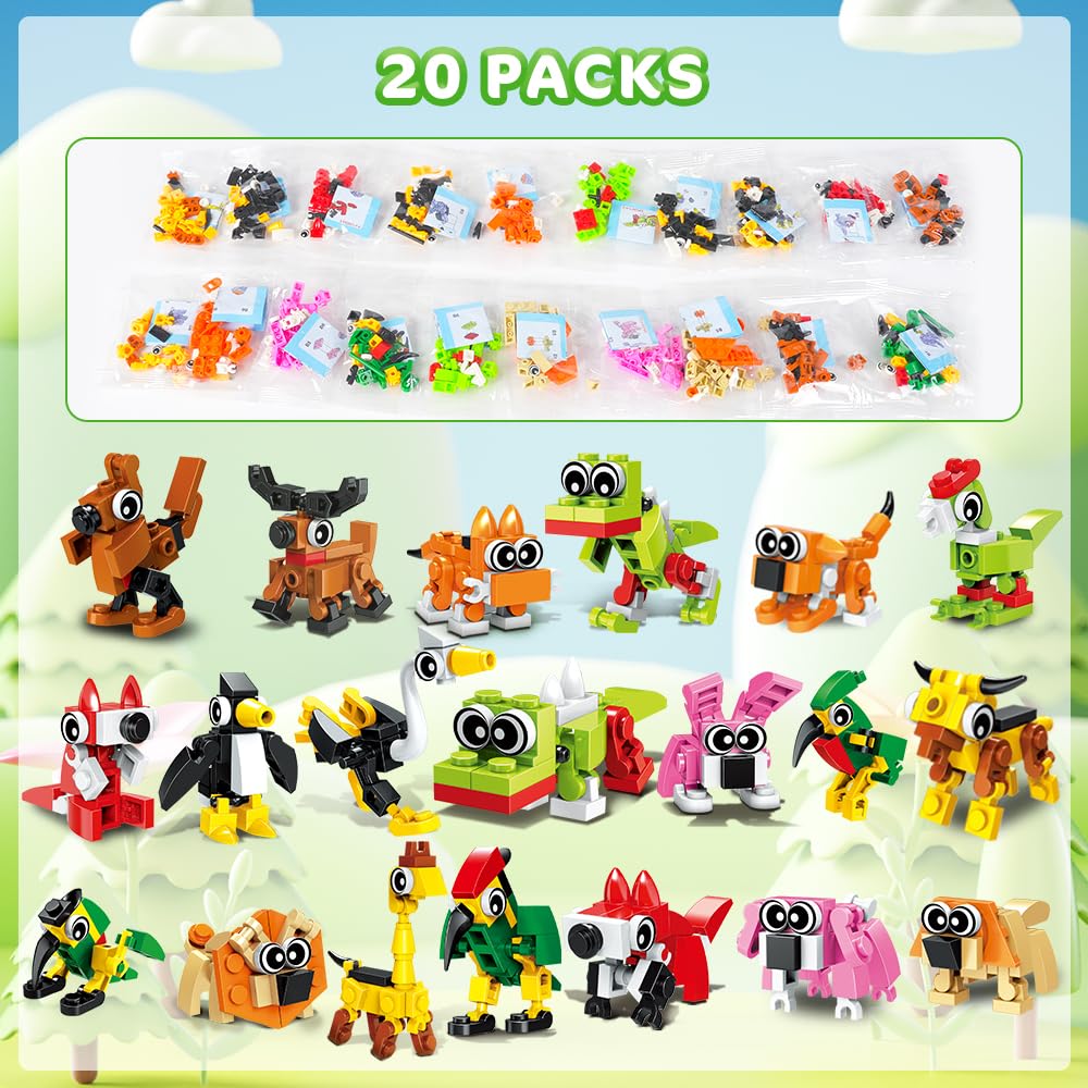 Foto 4 pulgar | Bloque De Construcción Hogokids Party Favors, 20 Unidades Con 30 Animales - Venta Internacional.