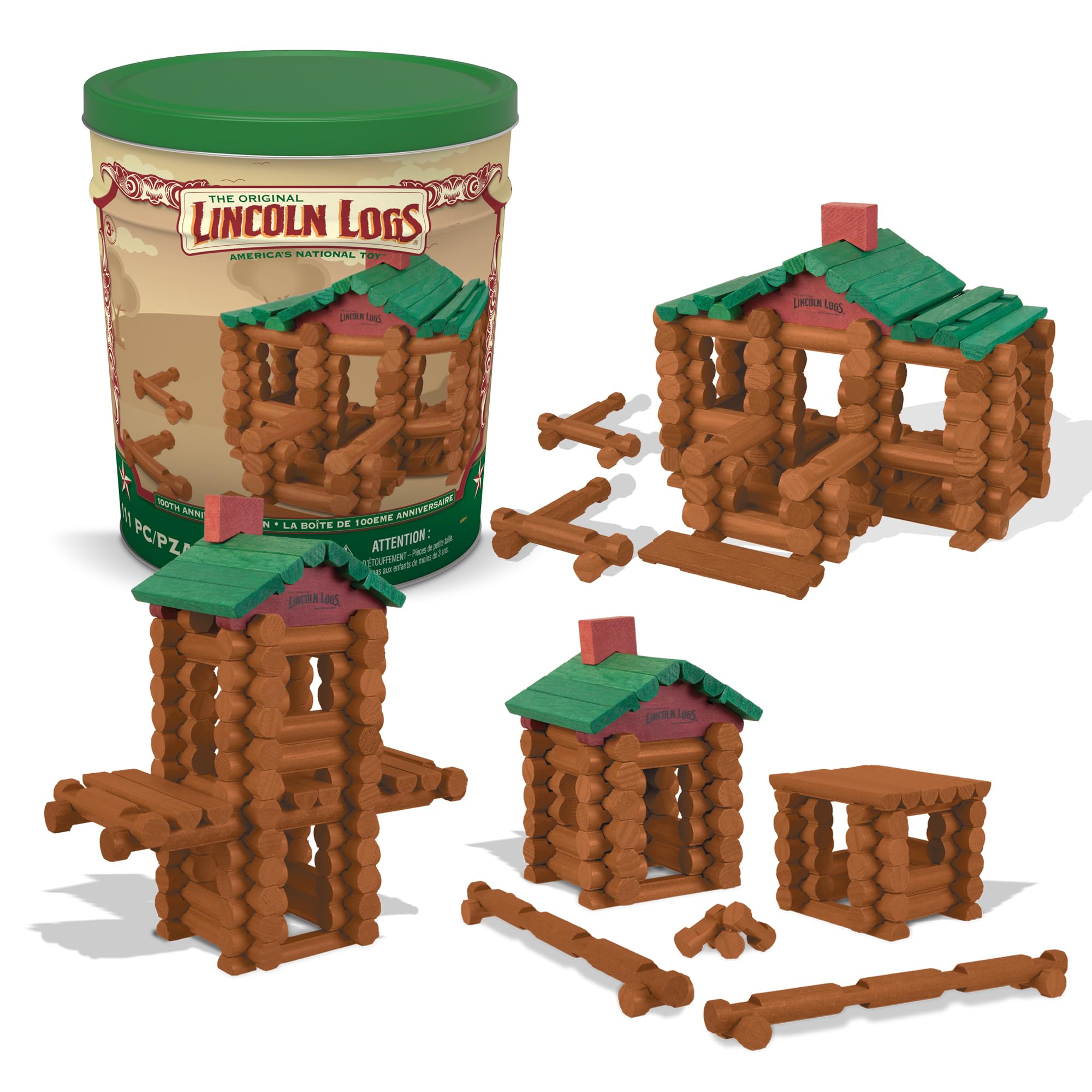 Juguete De Construcción Basic Fun Lincoln Logs Para 100 Aniversario, 111 Unidades - Venta Internacional.