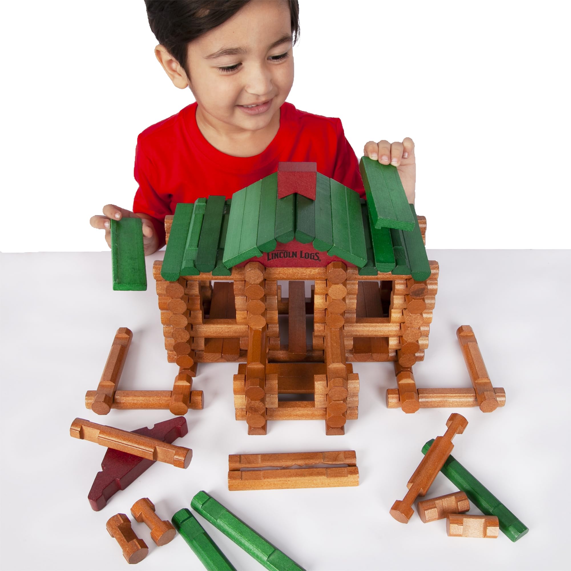 Foto 2 | Juguete De Construcción Basic Fun Lincoln Logs Para 100 Aniversario, 111 Unidades - Venta Internacional.