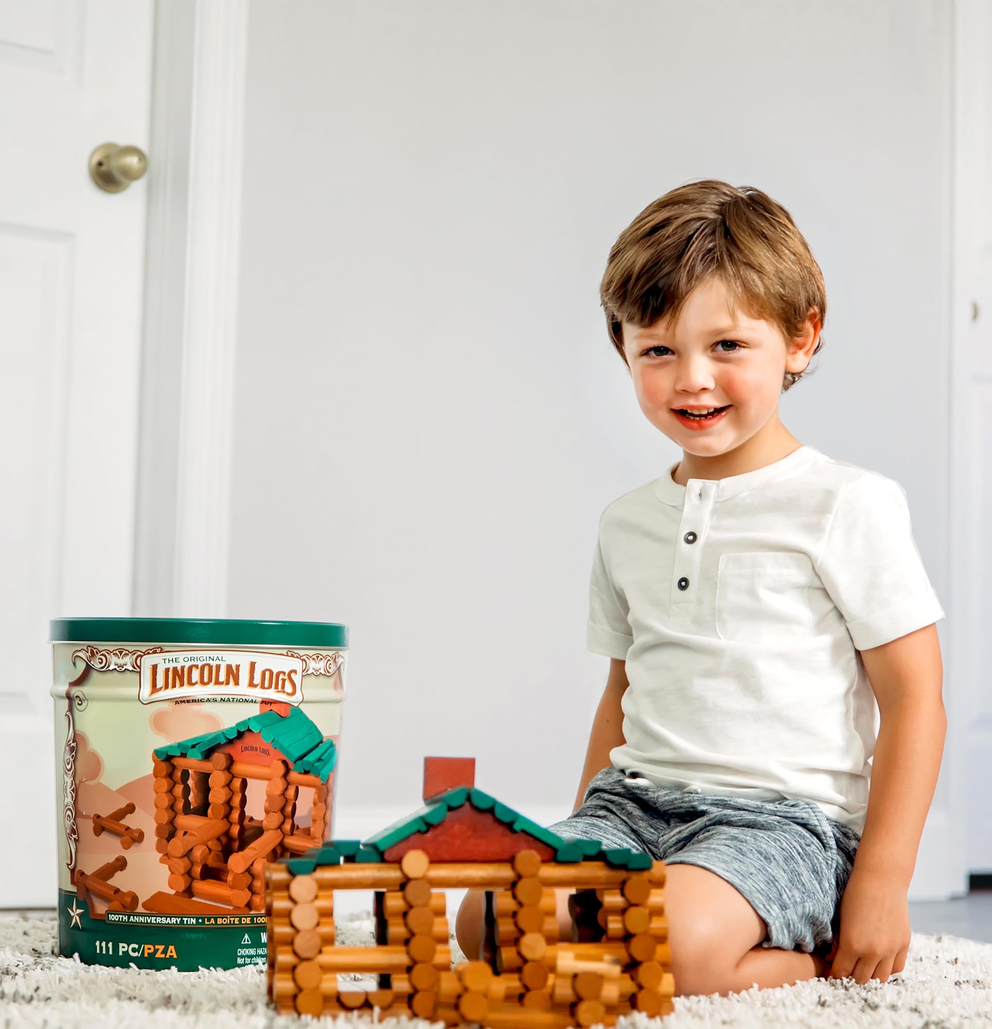 Foto 3 | Juguete De Construcción Basic Fun Lincoln Logs Para 100 Aniversario, 111 Unidades - Venta Internacional.