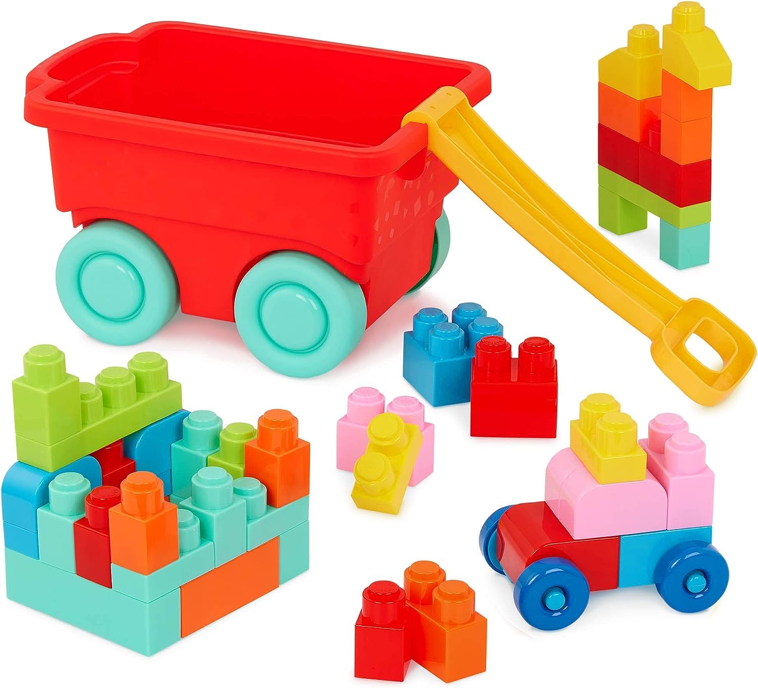 Foto 4 pulgar | Juego De Ladrillos Building Blocks Battat De 47 Piezas Con Vagón De Constructor Rojo - Venta Internacional.