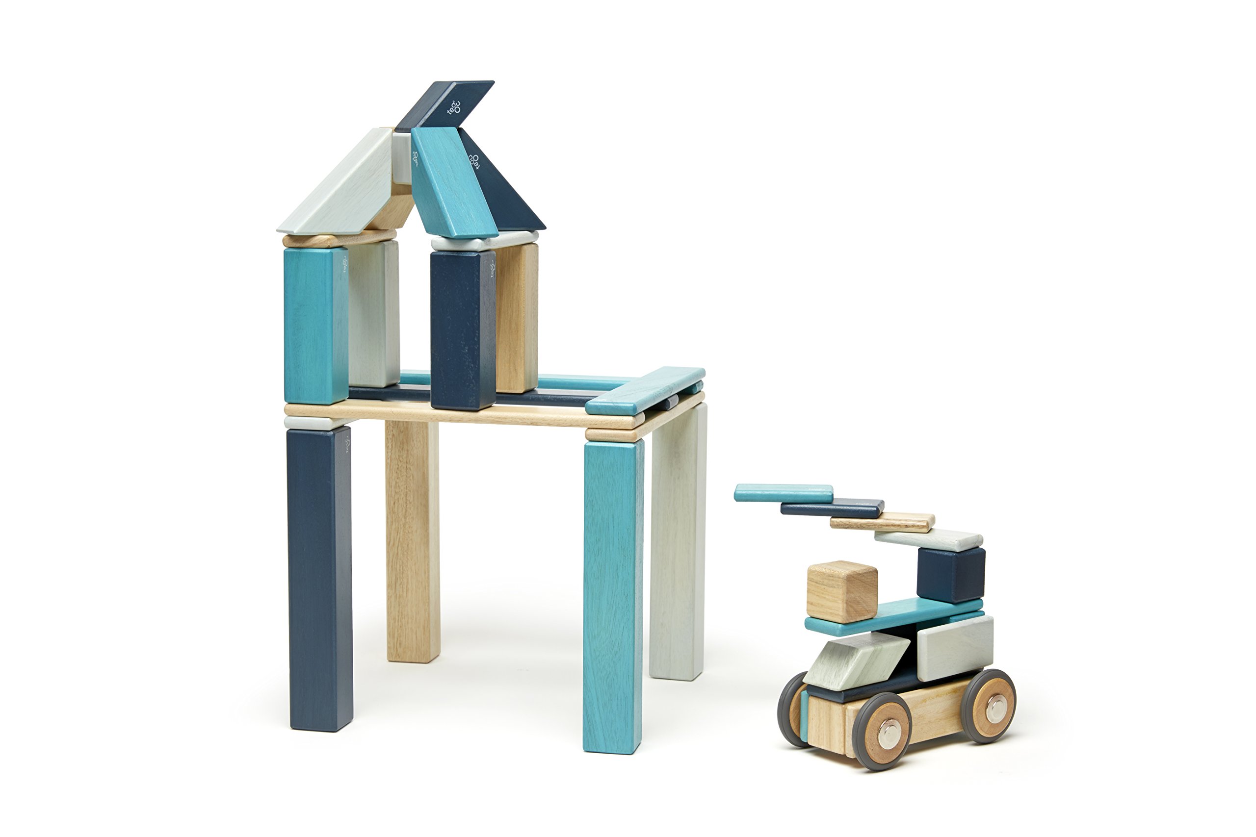 Foto 7 pulgar | Juego De Bloques Magnéticos De Madera Tegu 42 Piezas, Azules, De 1 A 99 Años - Venta Internacional.