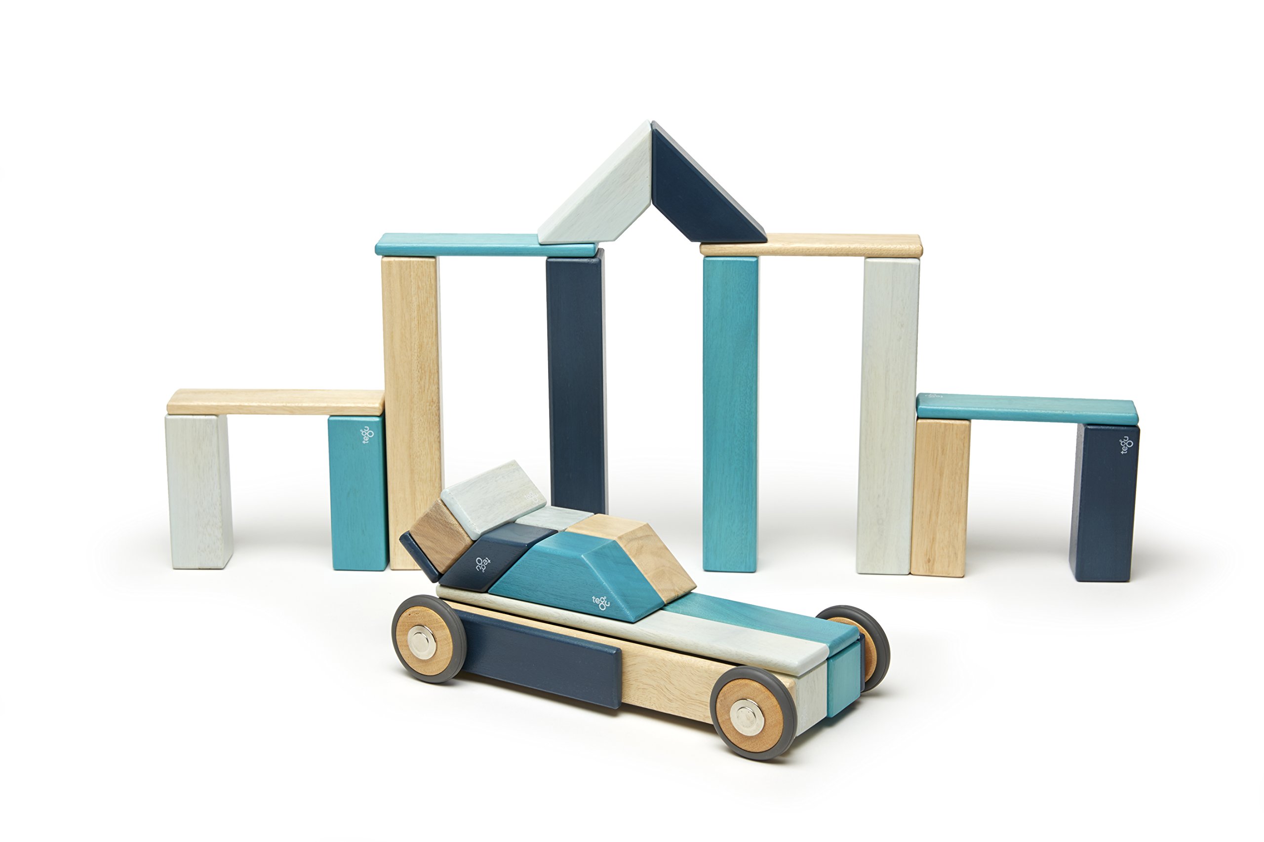 Foto 8 pulgar | Juego De Bloques Magnéticos De Madera Tegu 42 Piezas, Azules, De 1 A 99 Años - Venta Internacional.