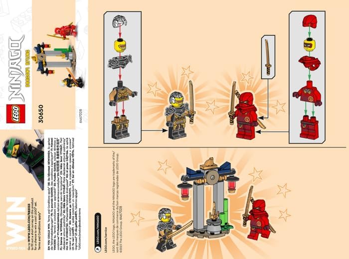 Foto 7 pulgar | Juguete Lego Ninjago Kai y Rapton's Temple Battle 30650 con Capa - Venta Internacional