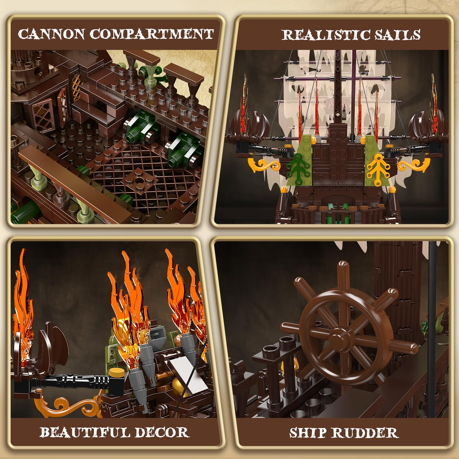 Foto 5 pulgar | Bloques de Construcción Mould King Pirates Ship-Venta Internacional