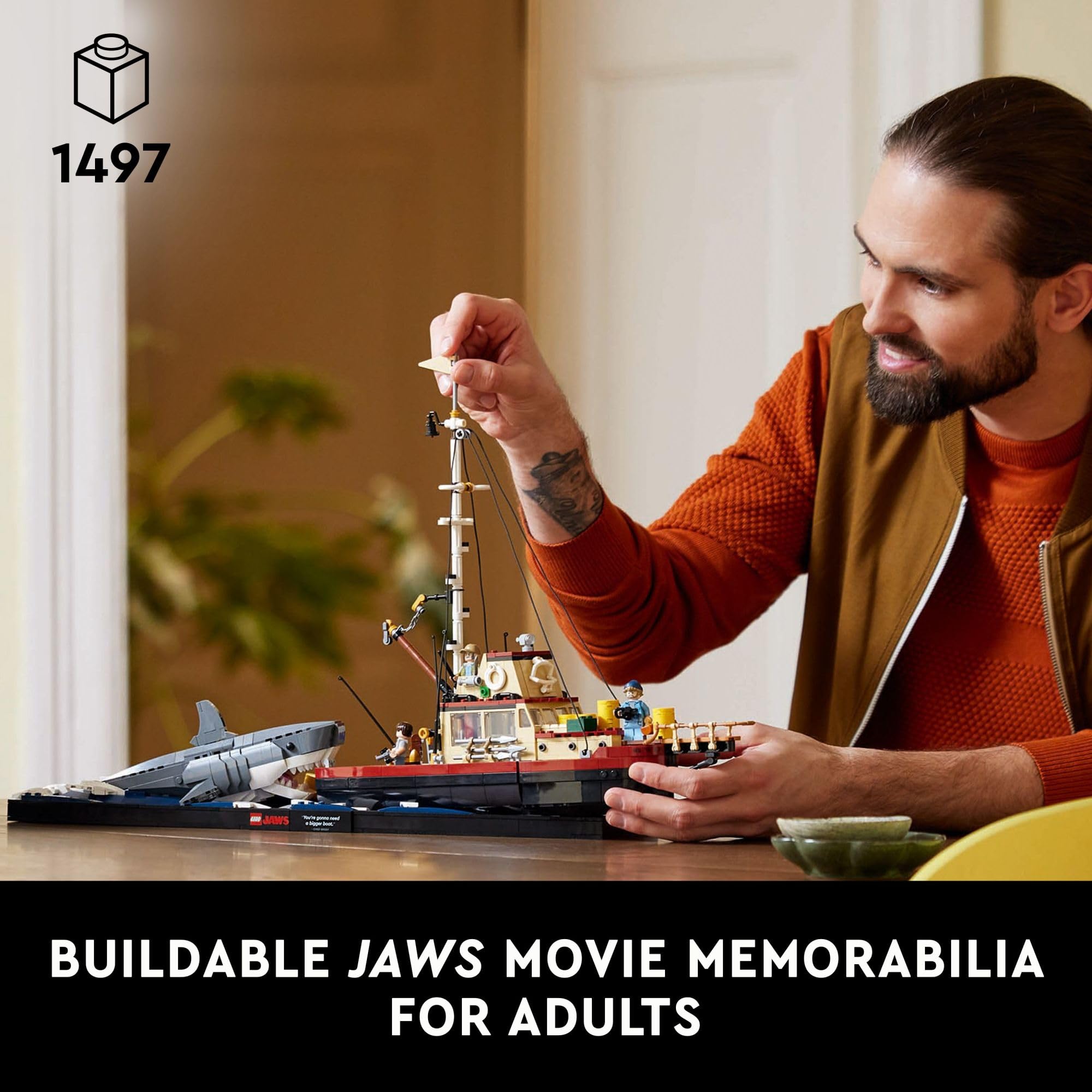 Foto 3 pulgar | Juego De Dioramas Lego Ideas Jaws Con Barco Orca Y Minifiguras - Venta Internacional.