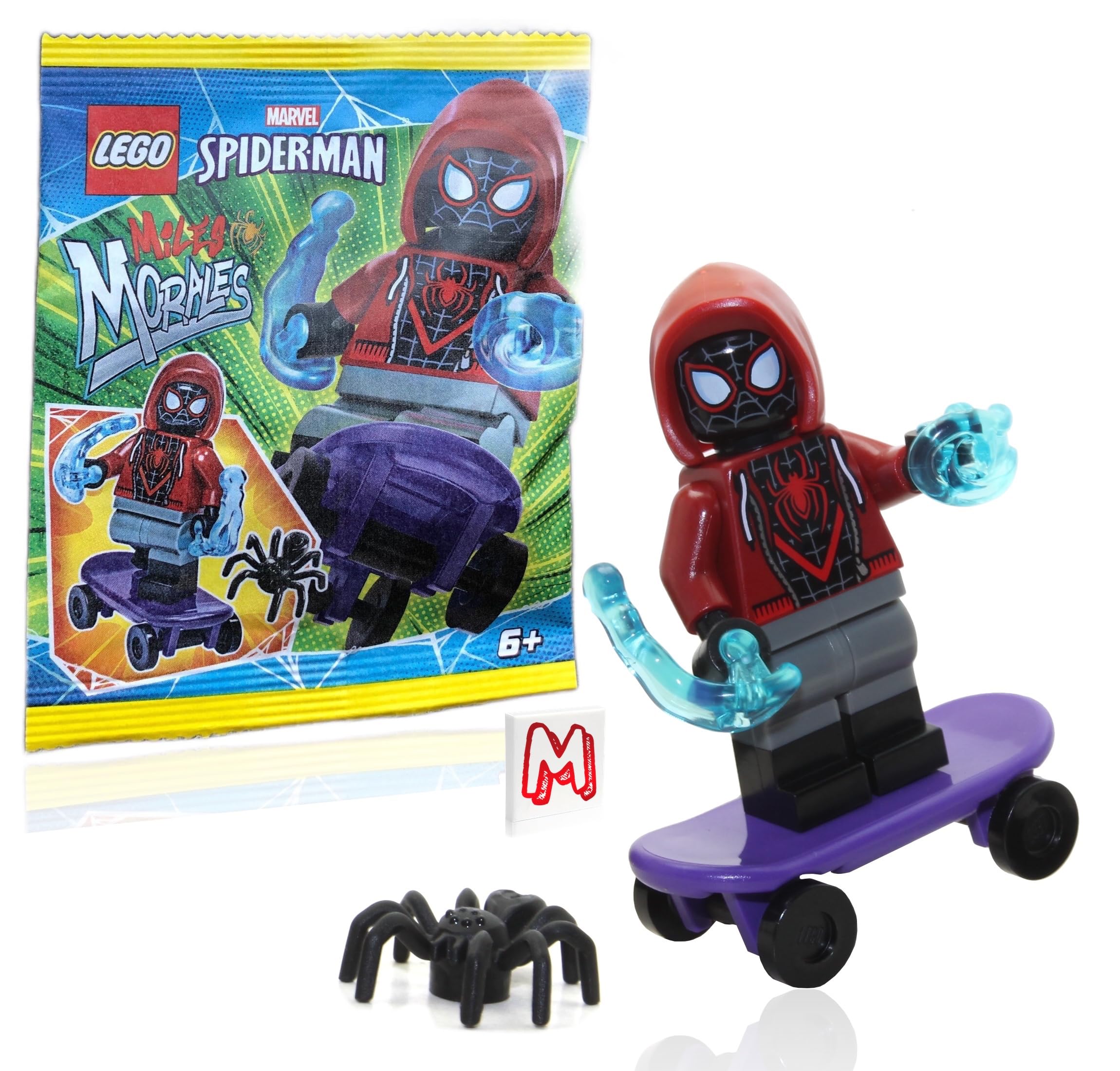 Foto 2 pulgar | Minifigura Lego Marvel Spider-man Miles Morales Con Monopatín - Venta Internacional.