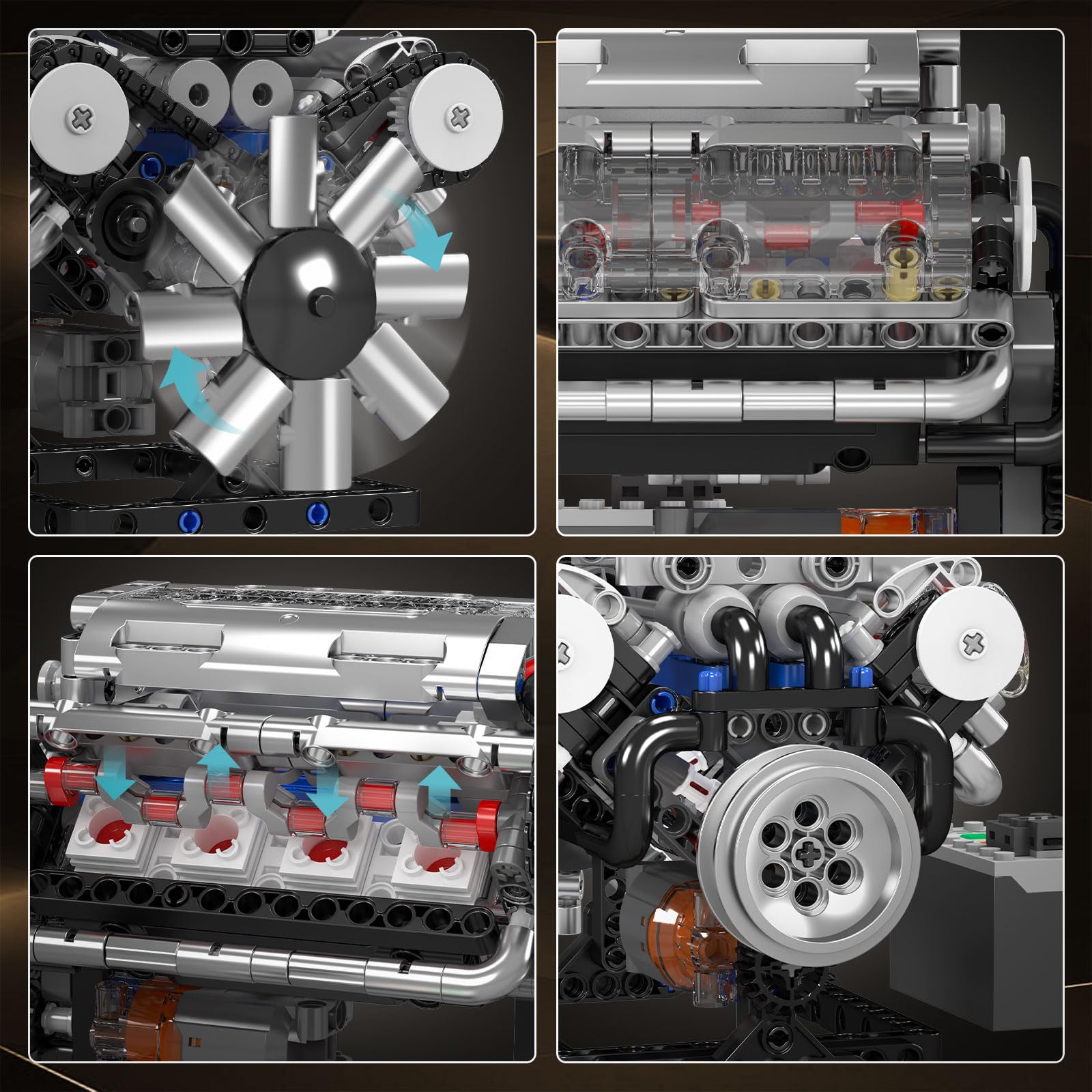 Foto 4 pulgar | Kit De Modelos De Motor Mould King 10088 V8 535 Piezas Con Motor L - Venta Internacional.