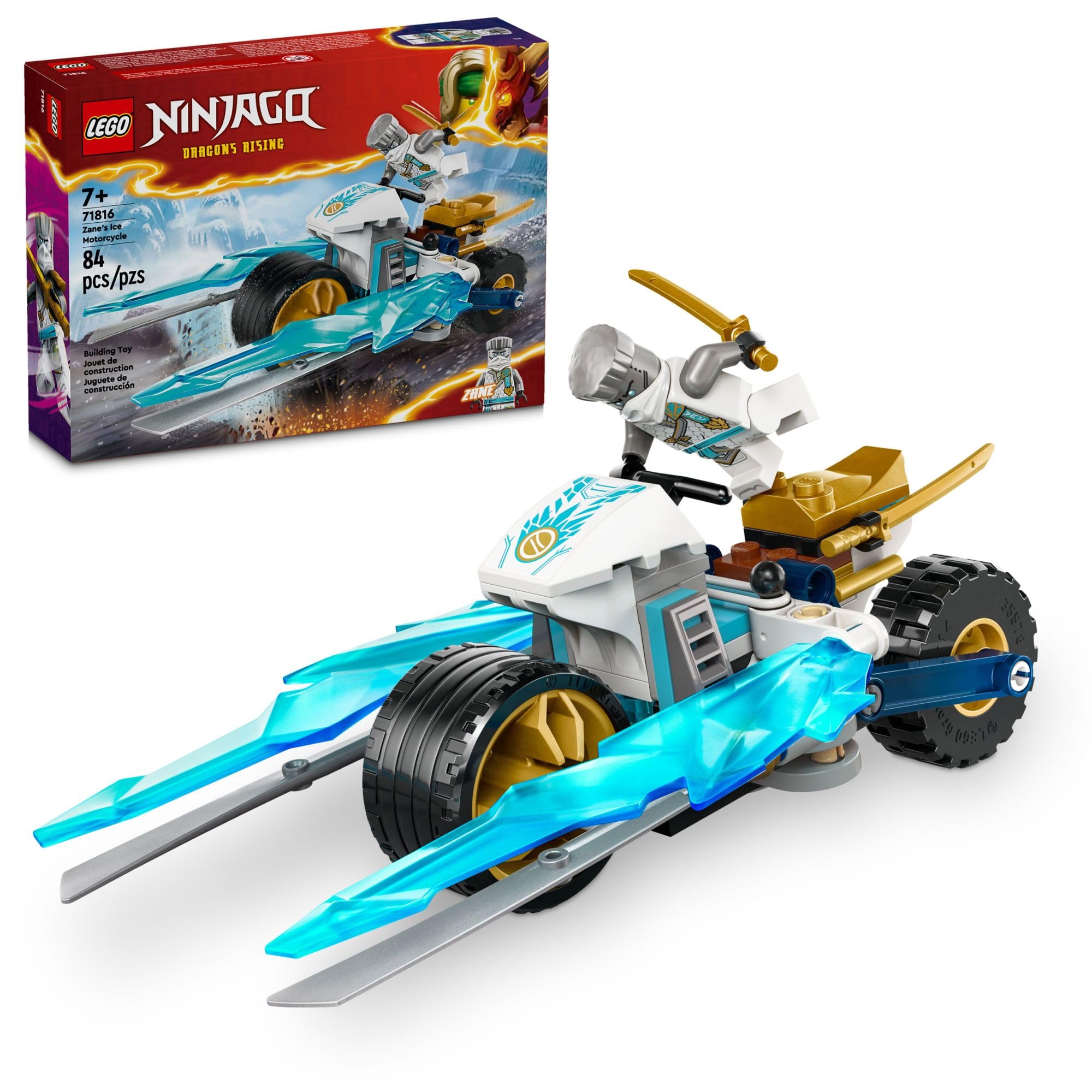 Foto 2 pulgar | Motocicleta De Hielo Lego Ninjago De Zane Con 1 Minifigura De Más De 7 Años - Venta Internacional.