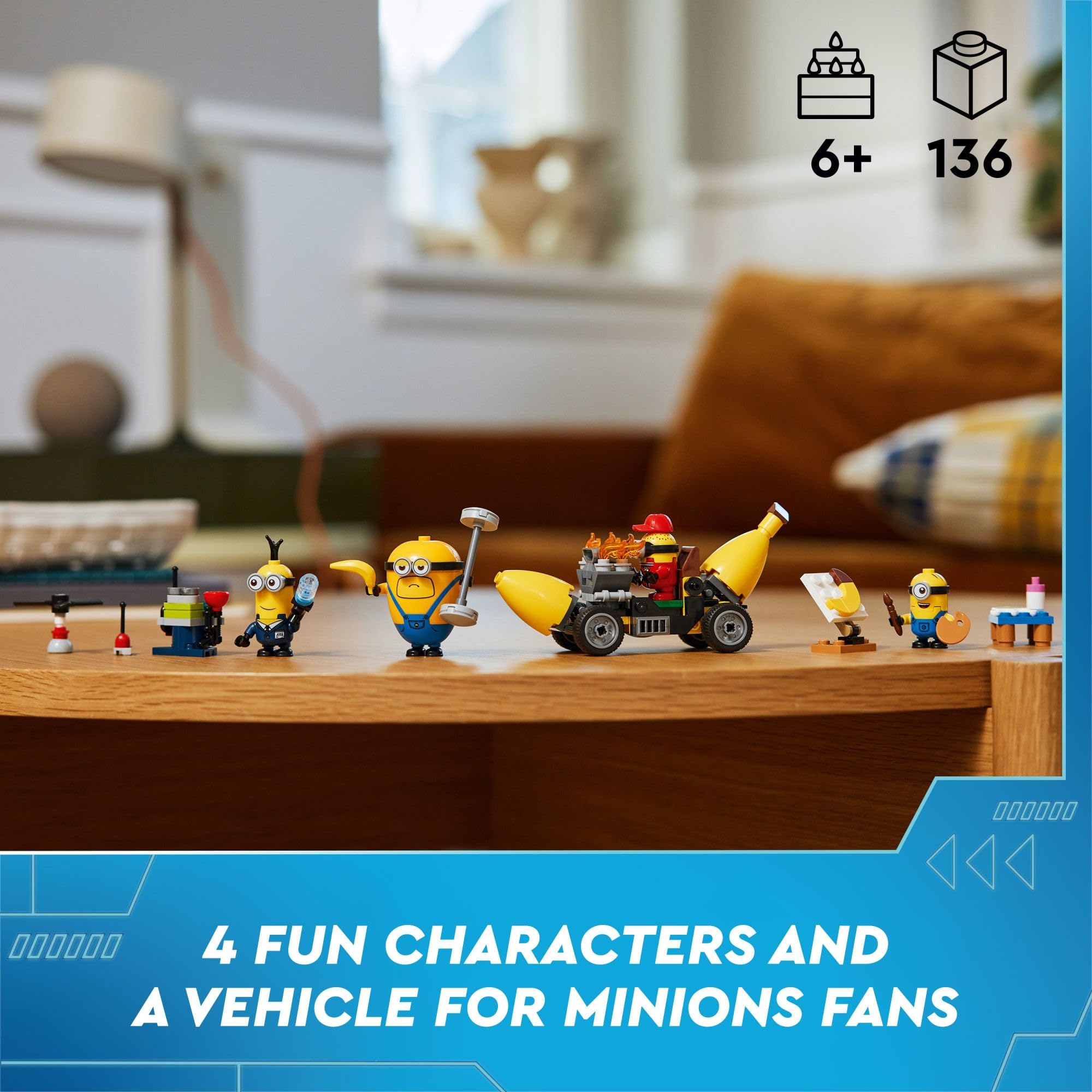 Foto 2 | Juguete Lego Despicable Me 4 Minions And Banana Car 75580 - Venta Internacional.