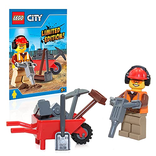 Minifigura Lego City, Obrero De La Construcción, Con Barra D - Venta Internacional.