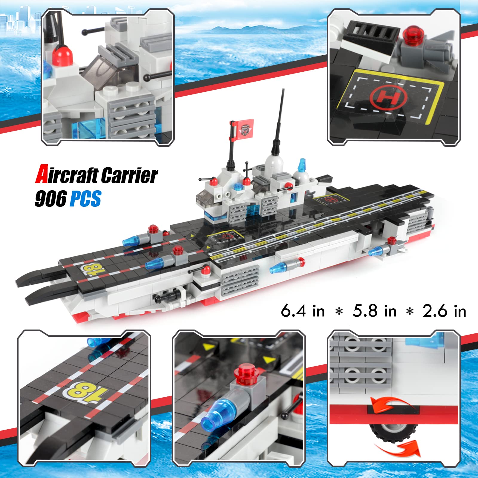 Foto 4 pulgar | Set De Bloques De Construcción Ep Exercise N Play Aircraft Carrier - Venta Internacional.