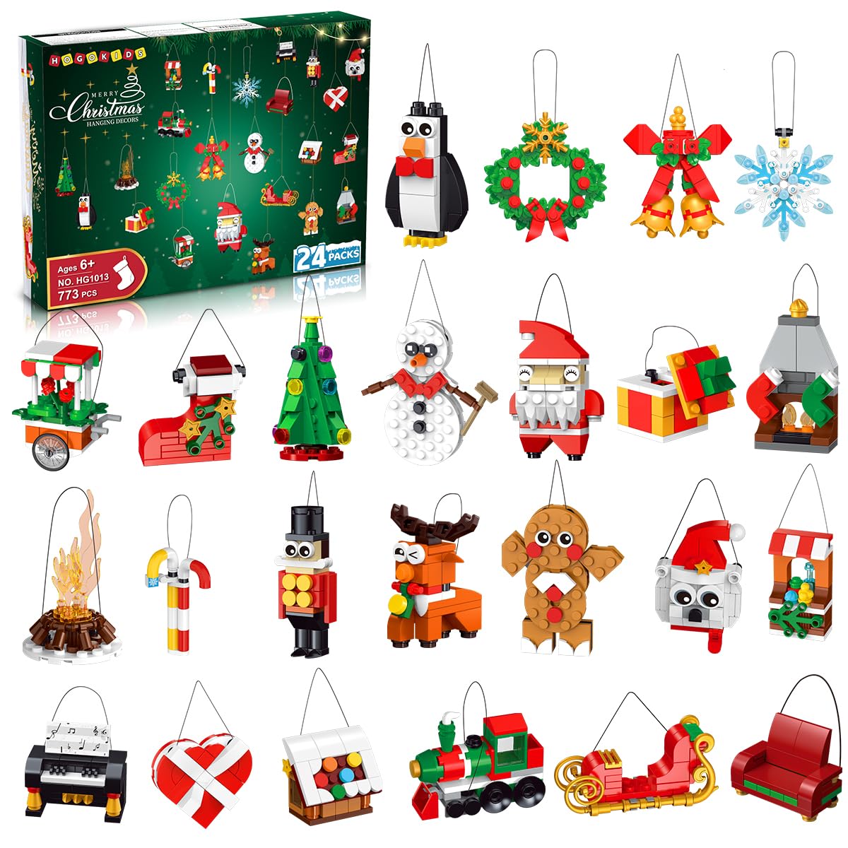 Set De Decoración Navideña Para Construcción Hogokids Con 24 Paquetes - Venta Internacional.