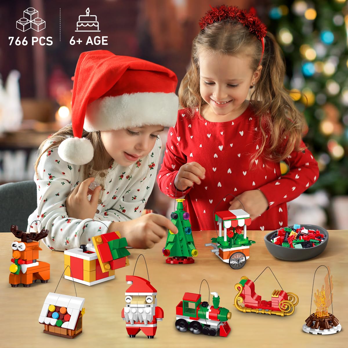 Foto 4 pulgar | Set De Decoración Navideña Para Construcción Hogokids Con 24 Paquetes - Venta Internacional.