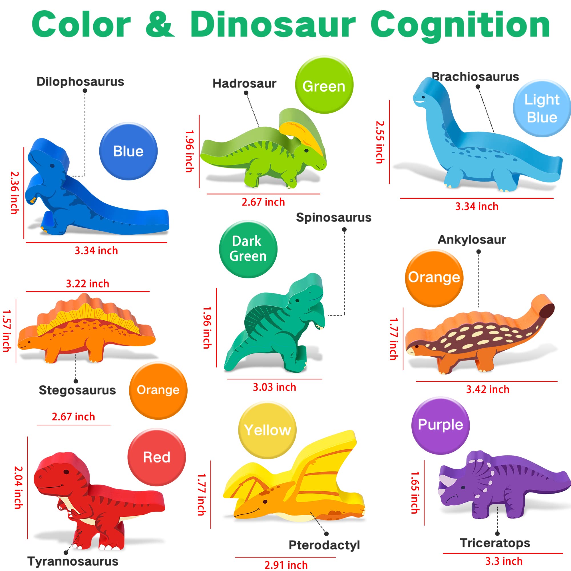 Foto 5 pulgar | Juguetes De Madera Apilables Con Forma De Dinosaurio Fftroc Montessori Para Niños De 2 A 4 Años - Venta Internacional.
