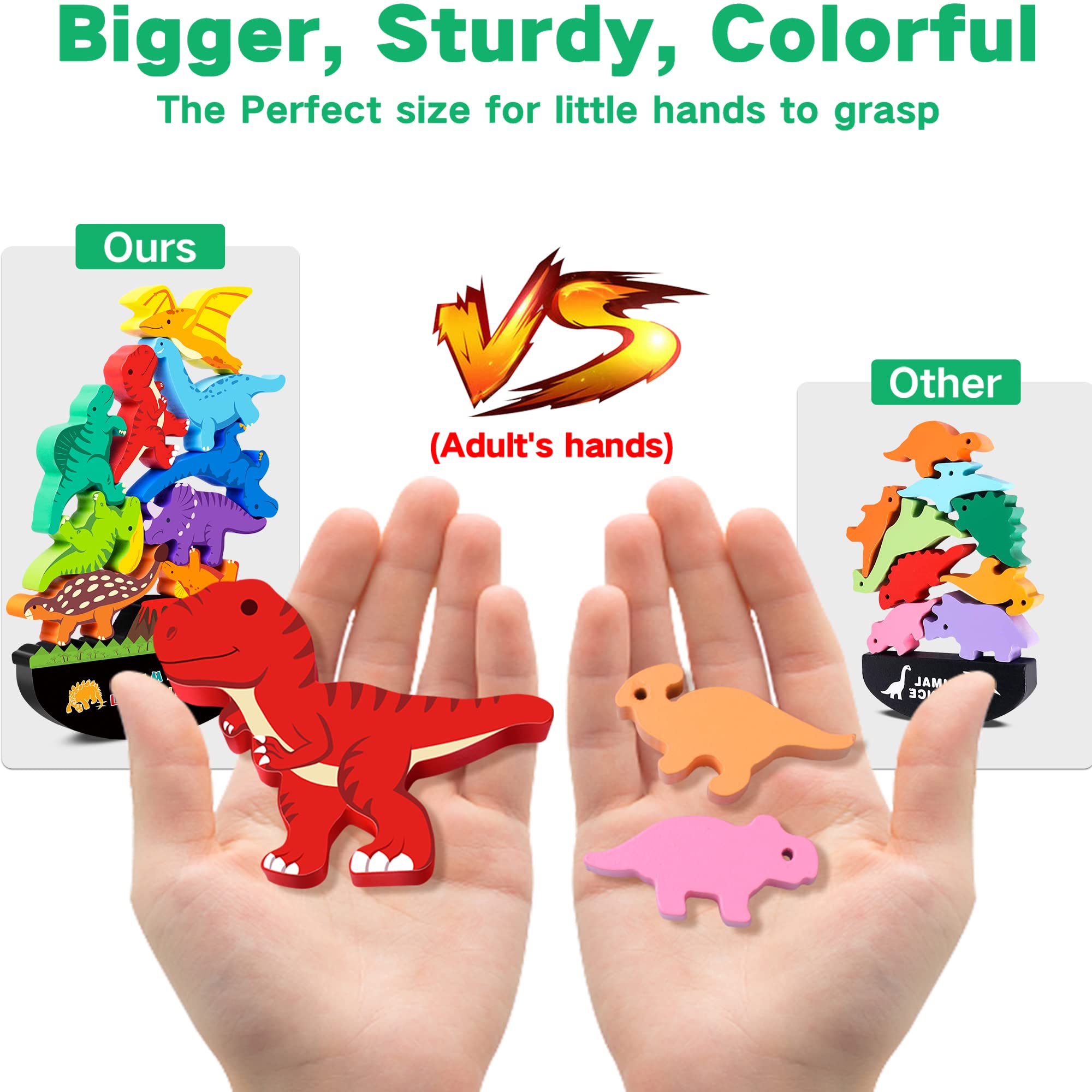 Foto 6 pulgar | Juguetes De Madera Apilables Con Forma De Dinosaurio Fftroc Montessori Para Niños De 2 A 4 Años - Venta Internacional.
