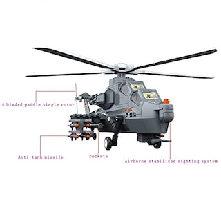 Foto 5 | Set De Bloques De Construcción Attack Helicopter Air Force 283 Piezas - Venta Internacional.