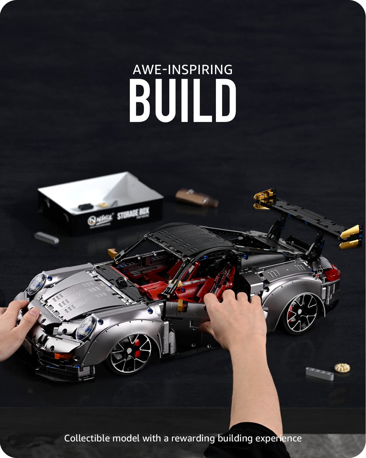 Foto 5 pulgar | Modelo De Coche Deportivo Nifeliz 977 Gtz Rs Racing De Juguete Con Lego Compa - Venta Internacional.