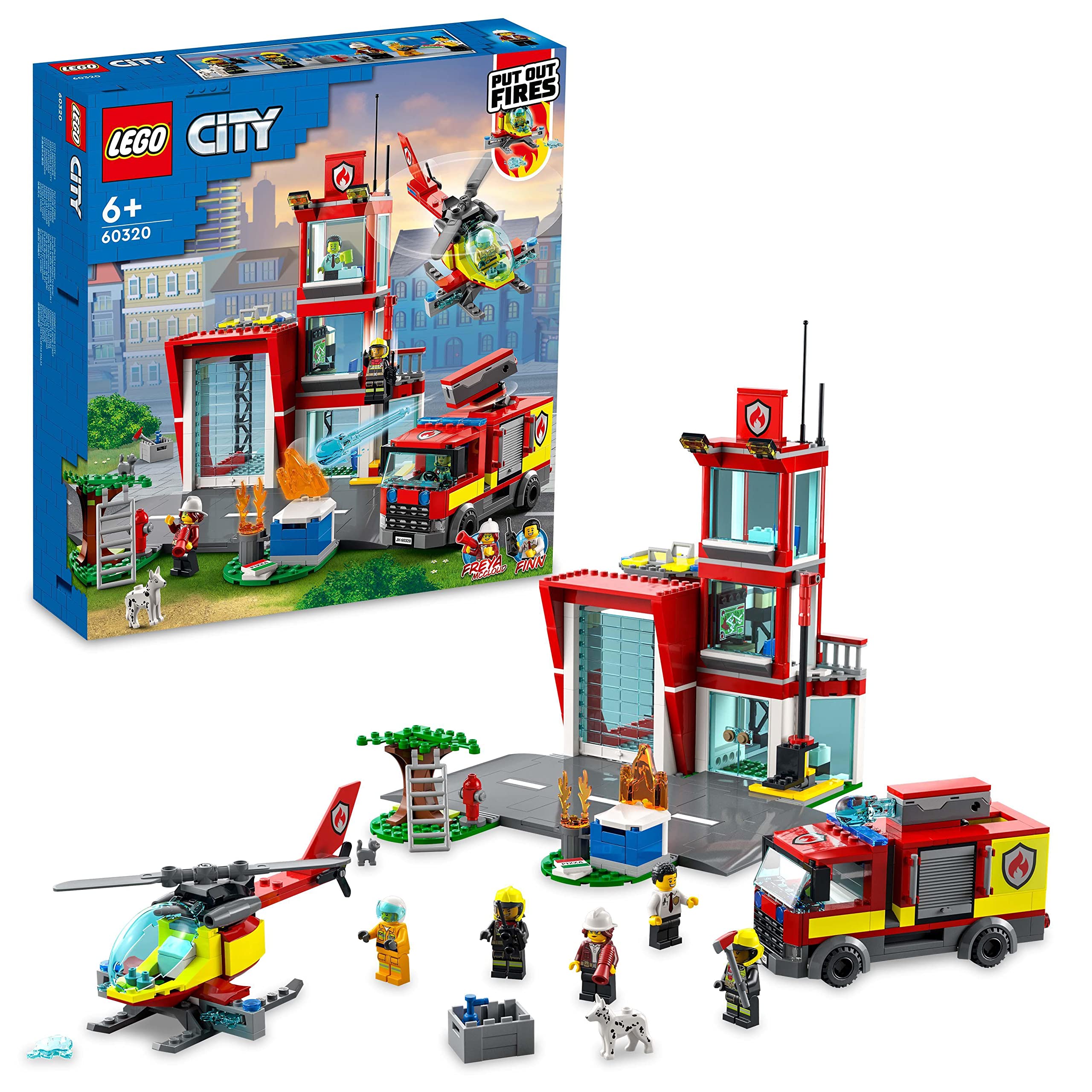 Set De Juguetes Lego City Fire Station 60320 Con Garaje, Helicóptero Y Camión De Bomberos - Venta Internacional.