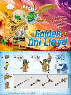 Foto 3 | Minifigura Lego Ninjago Lloyd Golden Oni Con Bastón - Venta Internacional.