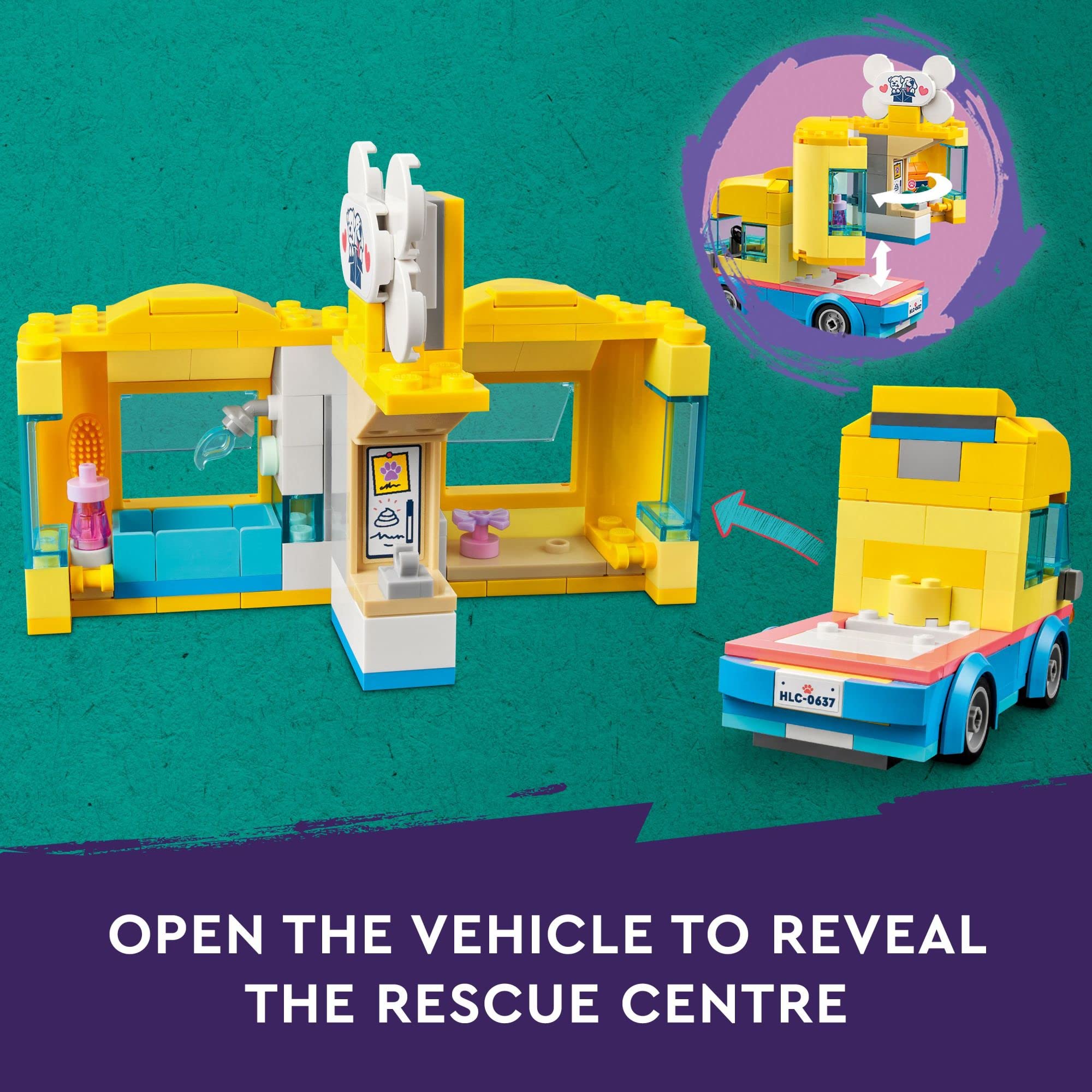 Foto 5 | Juguete De Construcción Lego Friends Dog Rescue Van 41741 Con Minimuñecas - Venta Internacional.