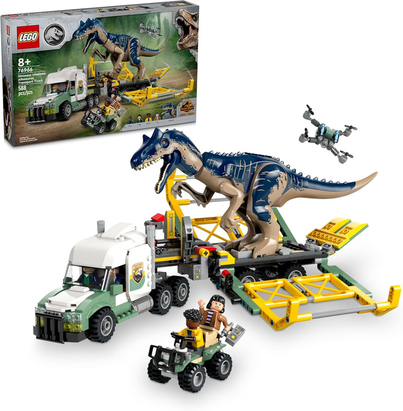 Lego Jurassic World 76966 Misiones Dinosaurio: Camión De Transporte Del Allosaurus