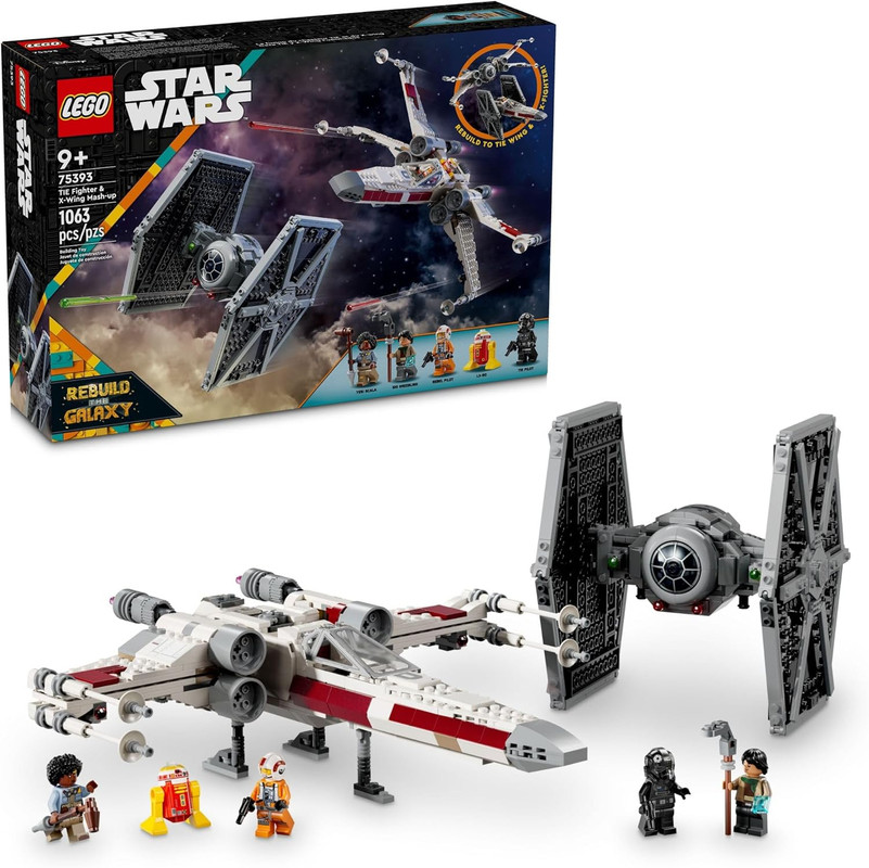 Juego de Bloques Lego Star Wars 75393 Caza Tie Y Ala-X Fusionados