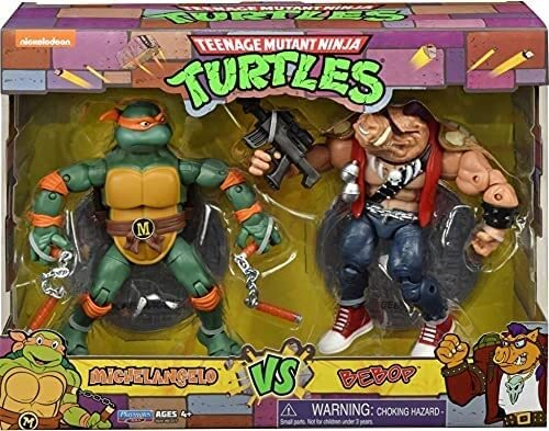 Foto 2 pulgar | Figuras de Acción Teenage Mutant Ninja Turtles Michelangelo vs Bebop-Venta Internacional