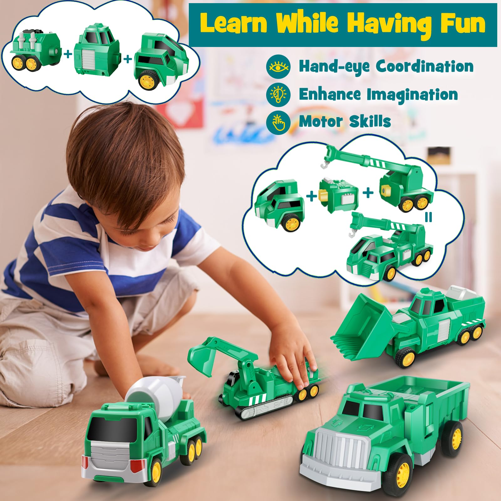 Foto 4 pulgar | Coches Robot Toy Laradola Transform 5 En 1 Para Niños De 4 A 8 Años - Venta Internacional.