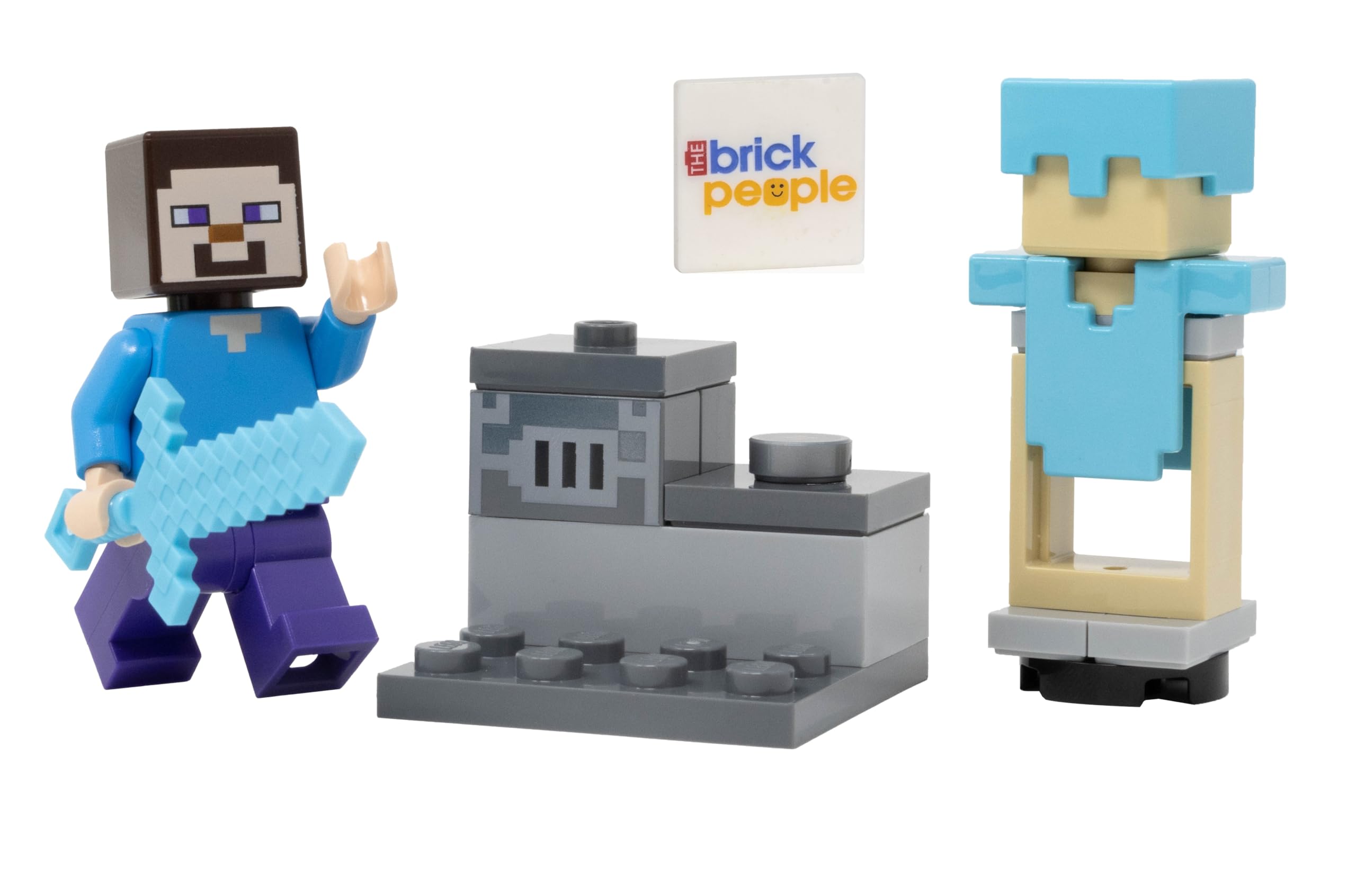 Minifigura Lego Minecraft Steve Con Horno Y Armadura De Diamante - Venta Internacional.