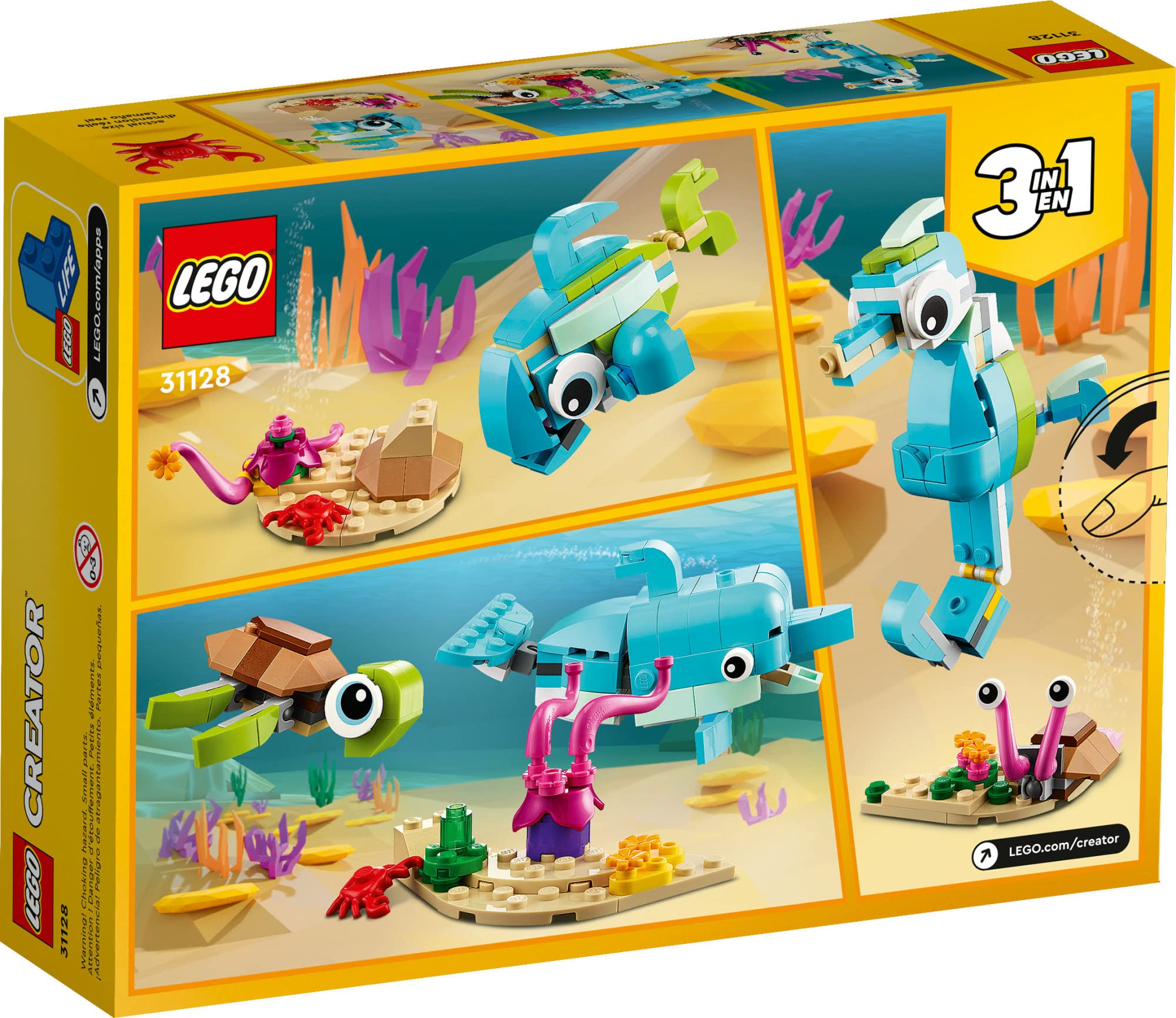 Foto 7 pulgar | Set De Construcción De Juguetes Lego Creator 3 En 1 Con Delfines Y Tortugas - Venta Internacional.