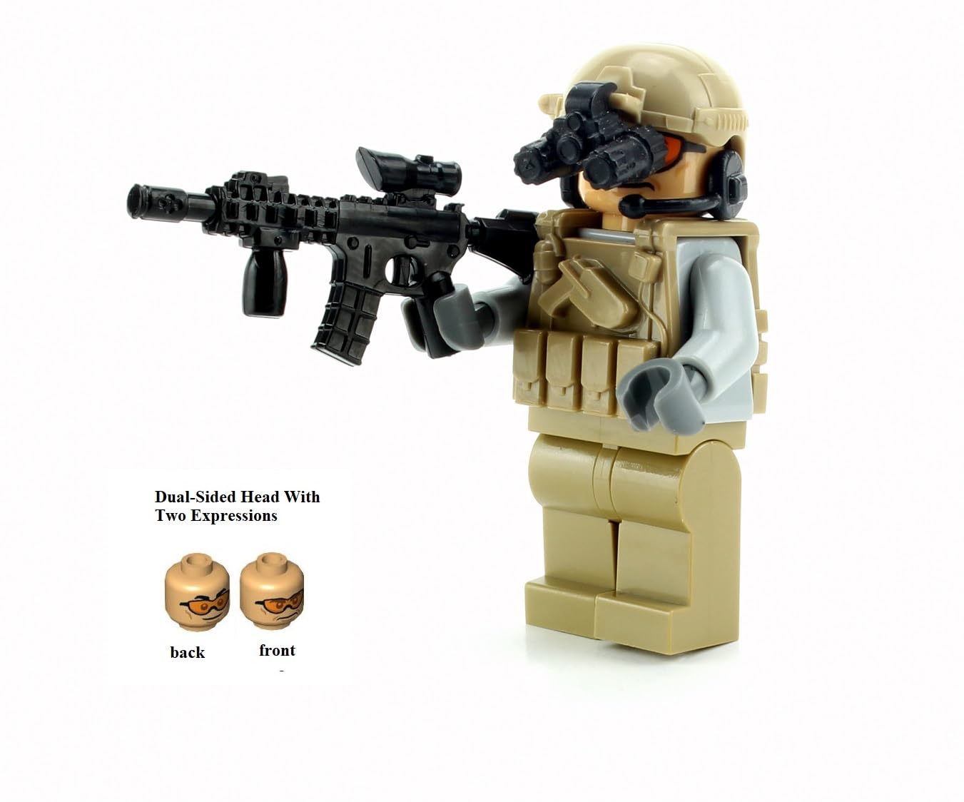 Foto 3 pulgar | Minifigura Battle Brick Tan Army Soldier Con Accesorios - Venta Internacional.